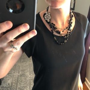 Express Bead and Brooch Statement Necklace